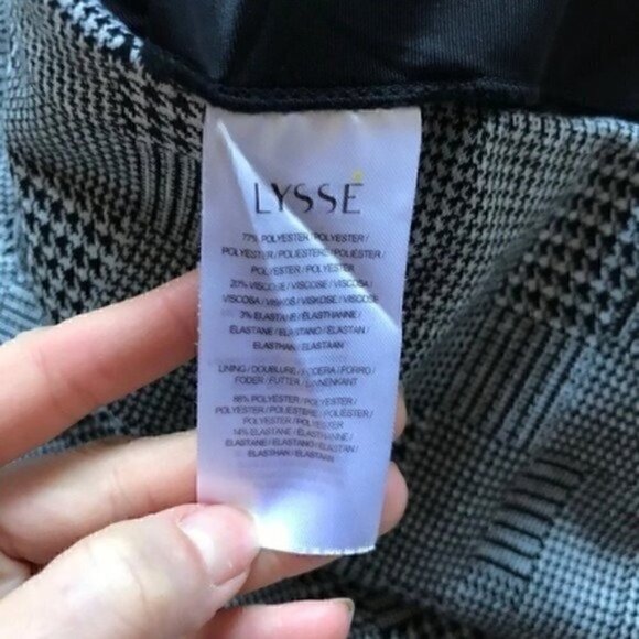 Lyssé: Black White Mixed Herringbone Ponte Pants S - Picture 6 of 10